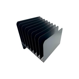Huron Desktop File Binder Organizer Storage, Inclined Slant 8 Slot, Black Commercial Grade Steel