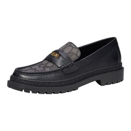 COACH Men's Casual Cooper Loafer With Signature Jacquard And Signature Coin, Color Black, Size 12