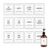 12 PCS Waterproof Labels for Bottles, Bathroom Hand Soap Shampoo