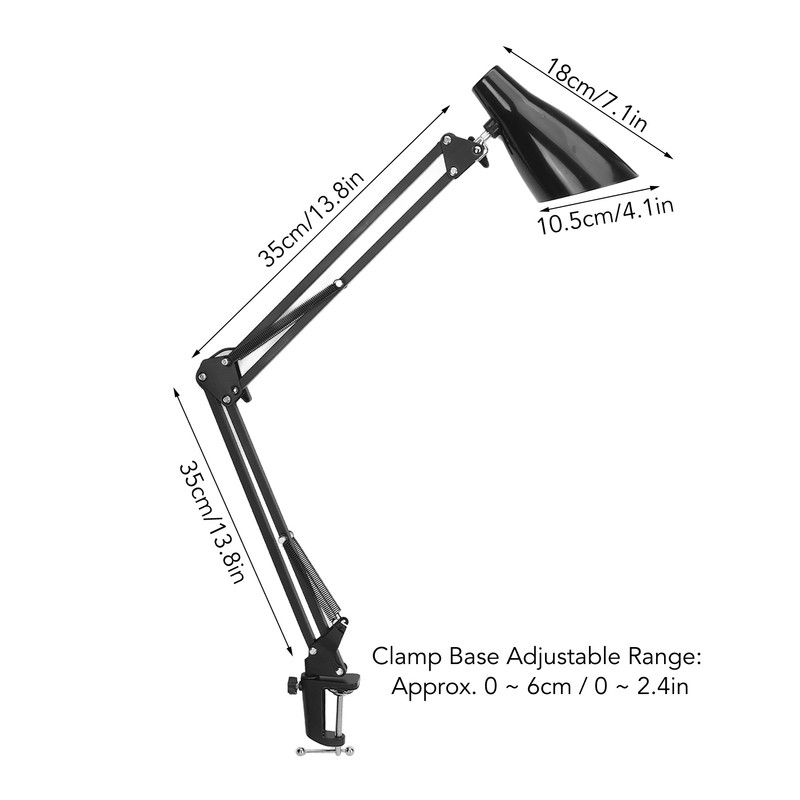 Swing Arm Desk Light with Clamp USB 3 Lighting 10