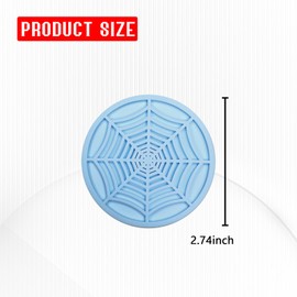 Hirificing 4PCS Spider Web Car Cup Holder Coaster, 2.75 Inch Silicone Non-Slip Insert Car Drink Decor Pads, Universal Eco-Friendly Gothic Interior Accessories for Men Women (Blue)
