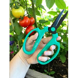 Meraki Floral Tools Garden Pruning Shears Scissors Carbon Steel Blades 7.6 Inch, Echinops - Teal