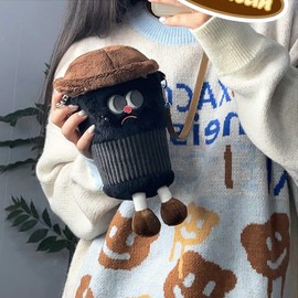 Cute Girls Plush Crossbody Bag kids Plush Purses Women Shoulder bag Removable strap kawaii Girls' Novelty Wallets Soft cartoon Messenger Bags Gifts for kids girls teens