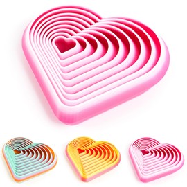 3D Printed Fractal Heart Fidget Toy - 7cm Spiral Sensory Desk Toy for Anxiety Relief, Stress Reducer Gift for Kids & Adults (PLA Material) (Colorful A)