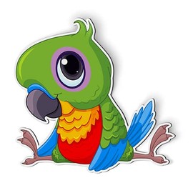 Cute Baby Parrot Macaw - 5" Magnet for Car Locker Refrigerator