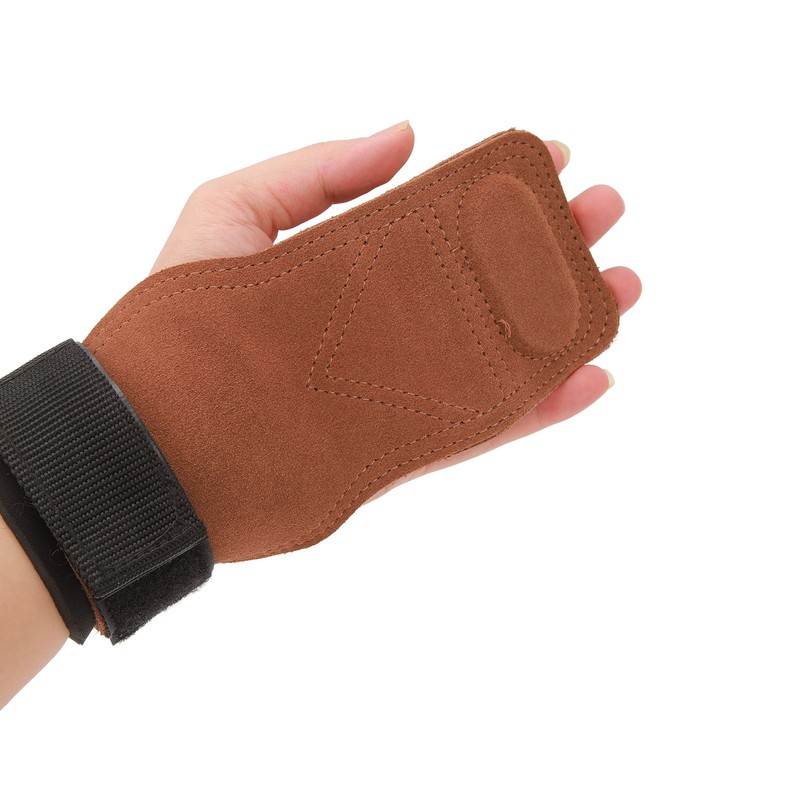 1 Pair Weight Lifting Grip Straps Double Cowskin Deadlifts Pull