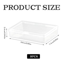 9 Pcs Clear Plastic Playing Card Case - Reusable Snap Playing Card Deck Box, Clear Card Storage Organizer for Trading Card Sports Cards Games Cards MTG Cards Bank Cards Business Cards, 9.8x7.4x2.4 cm