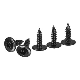 sourcing map 50Pcs #8×1/2" Phillips Head Self Tapping Screws, Carbon Steel Flat Head High-Strength Quick Tapping Screws Wood Screw for Wood, Metal, Plastic, Black