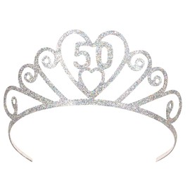Glittered 50 Tiara Party Accessory (1 count) (1/Pkg)