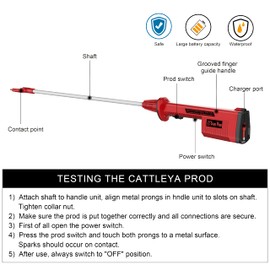c cattleya C Cattleya Cattle Prod for Dogs Cows, Liverstock Prod Rechargeable, Waterproof Electric Cattle Prod Stick for Cow Pig Goats (39 in.)