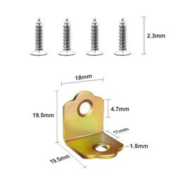 20 Pcs Small Corner Brackets with Screws, 90 Degree Right Angle Brackets L Shape Corner Braces for Repairing or Reinforcing Wooden Furniture Bed Frame Cupboard Chair