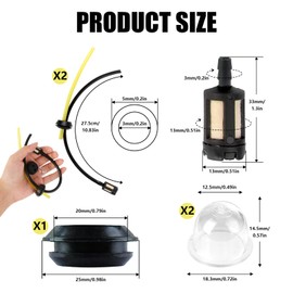 Pack of 5 Petrol Filter Kit Petrol Hose Seal, Petrol Hose Brush Cutter Petrol Filter Replacement Parts Kit, High Quality Fuel Filter Kit for Brush Cutters, Earth Augers, Hedge Trimmers and Pruners