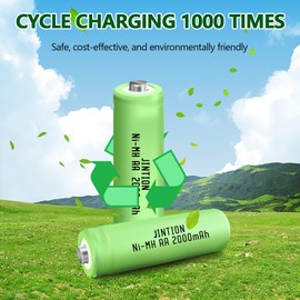 JINTION Rechargeable AA Batteries, 2000mAh High Capacity Double A Batteries 1.2V NiMH Rechargeable Battery Low Self Discharge for Household Device Toy,8 Pack