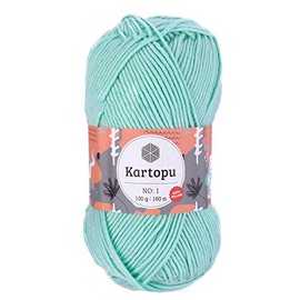 Kartopu NO:1 Knitting Wool, 100 g, Polyacrylic Knitting Yarn, Anti-Pilling Effect, Oeko-Tex Certified Wool, Choice of Colours, Colour: K507 Mint Green