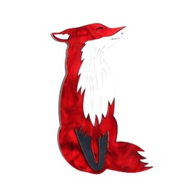 Fox Pin Brooch, Acrylic Pin Red Fox for Women and Men