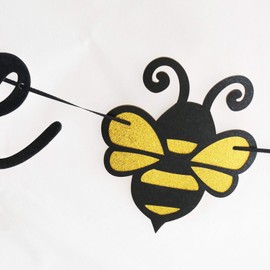 Sweet As Can Bee Banner, Bumble Bee Baby Shower Party Sign, Gender Reveal Party Decorations(black).