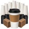 16 oz 500 Pack Disposable Coffee Cups with Lids &
