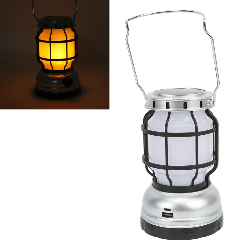 LED Camping Lantern USB Rechargeable Solar Powered Camping Light for