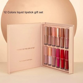 12 Colores Labiales Mate Larga Duracion Pintalabio Regalo