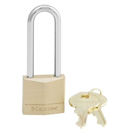 Master Lock 130DLJAU Long Shackle Brass Padlock, 30 mm Size