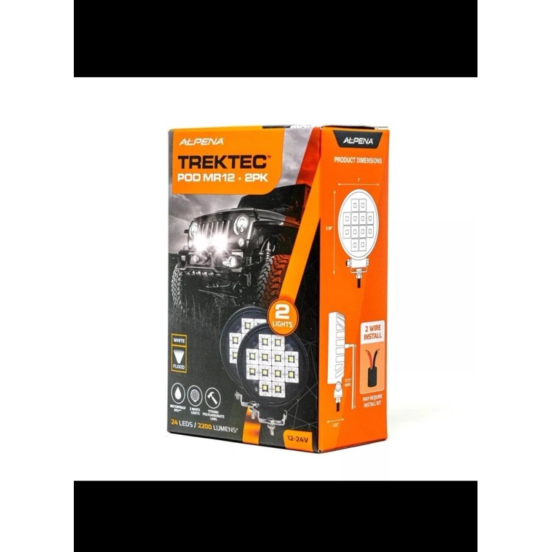 Alpena 2PK Alpena TrekTec New LED Pod Spotlight MR12, +wireless