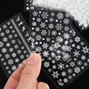 30 Sheets Christmas Nail Art Stickers White Snowflake Nail Decals