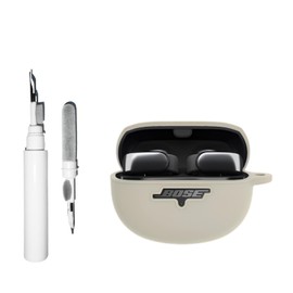 [3 in 1] TSVSXS Silicone Case Compatible with Bose Ultra Open Earbuds with Keychain, Soft Protective Cover Accessories Open Ear Wireless Earbuds Cover with Cleaning Kit