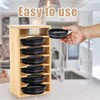 PEUTIER Cup Lid Organiser for Cupboard, Bamboo Lid Holder, Water