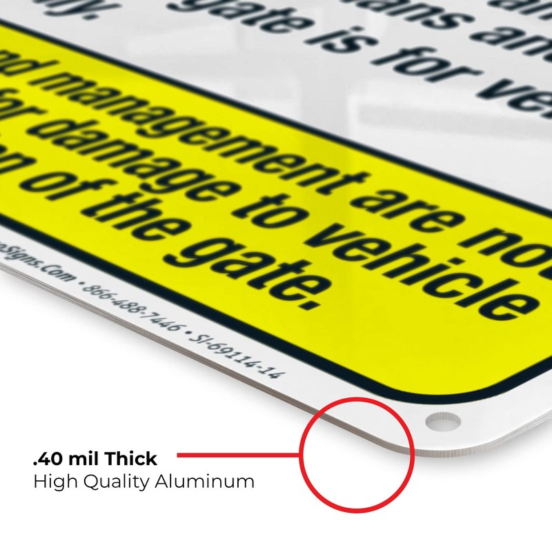 Sigo Signs Automatic Gates Closes After Each Vehicle Do Not