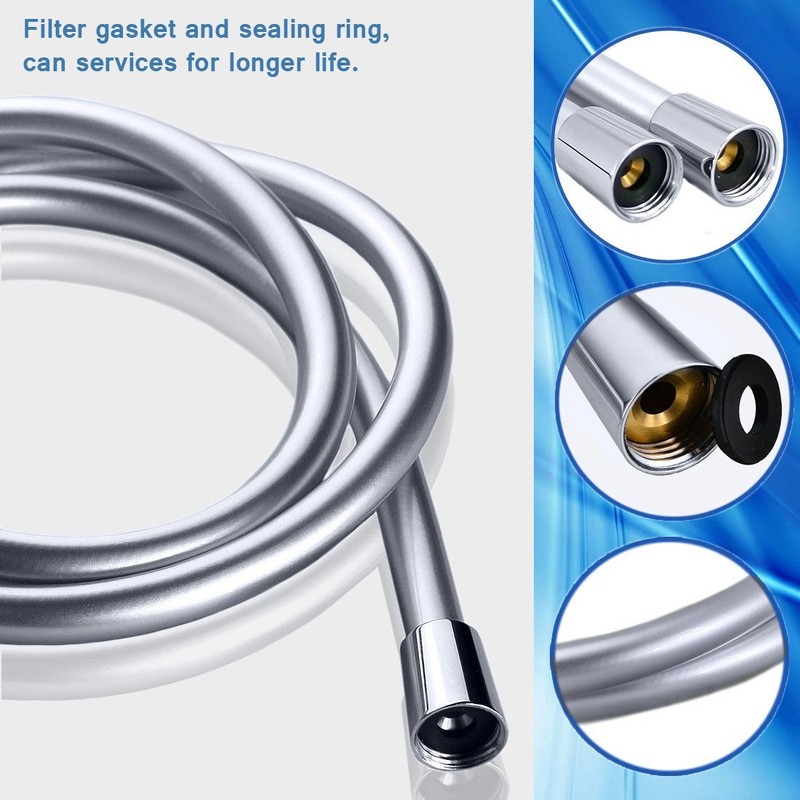 LEEFE PVC Smooth Shower Hose Flexible Anti-Kink Handheld Shower Head