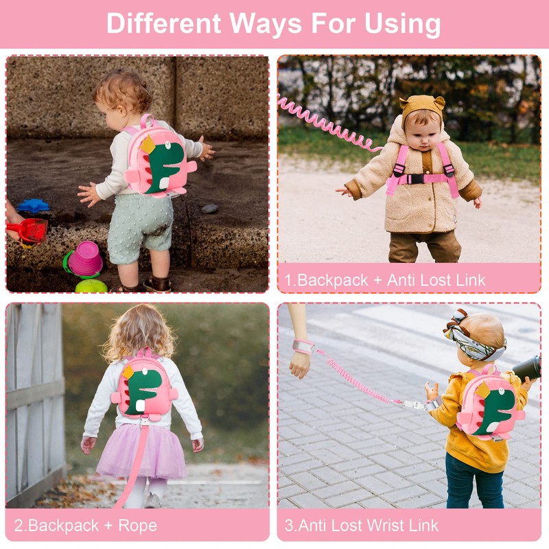 Accmor Toddler Leash Backpack Harness, Cute Kid Dinosaur Backpacks with
