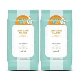 Aekyung Point (Cosmetics) Point & Deep Clean All-in-One Cleansing Tissue, 80 sheets, 1+1, 2 total / 포인트(화장품) 포인트앤 딥클린 올인원 클렌징 티슈 80매 1+1 총 2개