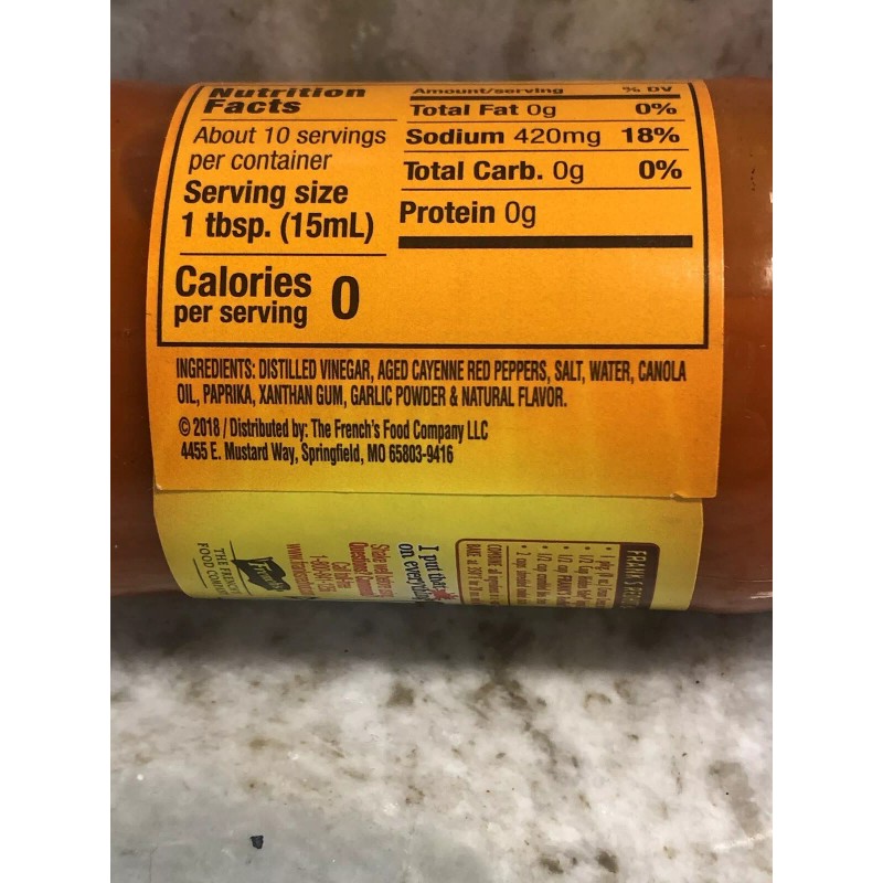Frank’s RedHot Wings Buffalo Sauce:5 oz/148 ml.