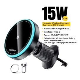 Cargador Inalambrico Magasfe Soporte Para Auto 15w