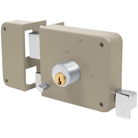 MORNWELL Cerradura de sobreponer con llaves,Cerradura Chapa De Seguridad,Cerradura de puerta para Puertas,chapas para Puertas,oficina,dormitorio,entrada delantera,clásica,instala-fácil(izquierda)