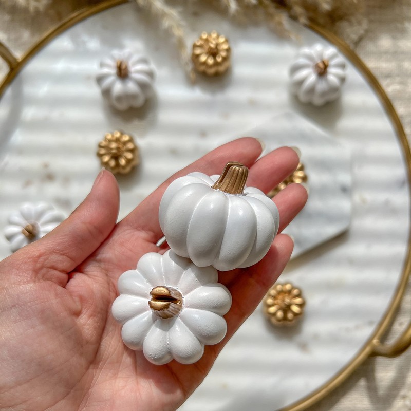 Kate Aspen White Pumpkin Place Card Holders - Set of