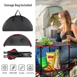 Portable Camping Table Folding Picnic Tables Lightweight Folding Table Waterproof Canvas Beach Table for Outside with 4 Cup Holders & Carry Bags for Camping, Beach, Campfires and Tailgating