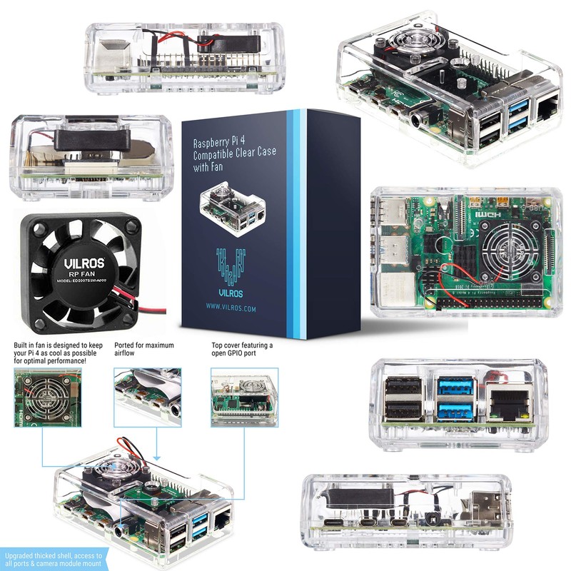 Vilros Basic Starter Kit for Raspberry Pi 4 with Fan