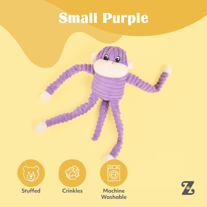 ZippyPaws Crinkle Monkey - Interactive Dog Toys to Keep Them