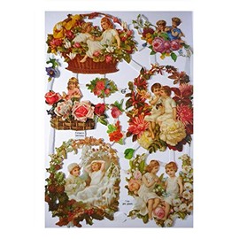 Glanzbilder EF 7189 Children's Flower Basket Flower Rose Pose Pictures Decoration 830