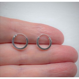 Hoop Earrings - 925 Sterling Silver 1.2cm (12mm)