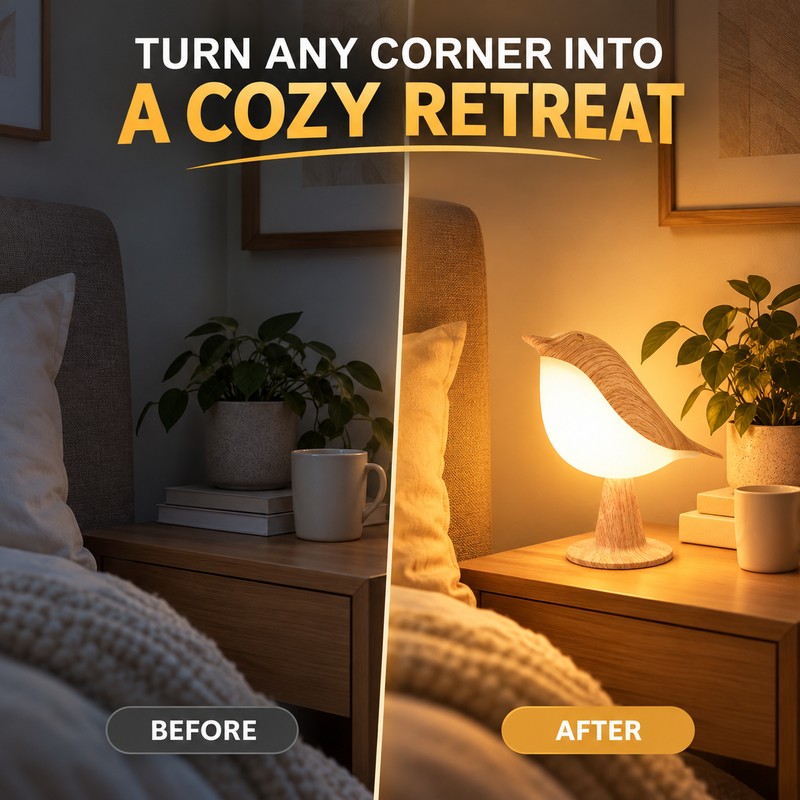 LED Bird Lamp for Ambient Lighting – 3-Level Touch Dimmable
