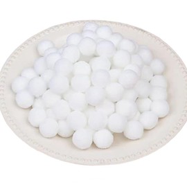Pack of 200 Pompoms for Crafts, White Pompoms, 20 mm/2 cm Pompom Balls, Small Pompoms for Crafts, Pompoms Balls for DIY Creative Craft Decorations, Small White Pom Poms Pompoms (White-20 mm)
