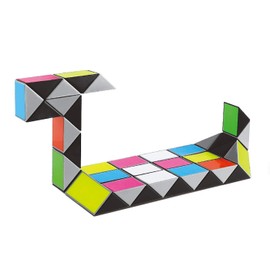 Larger Snake Cube Puzzle Fidget Sensory Toy Vivid Rainbow 8 Colors Magic Ruler Twist Cube Puzzle Games Brain Teaser Puzzles Top Anti-Anxiety Fidget Twisty Toys (48 Wedges)