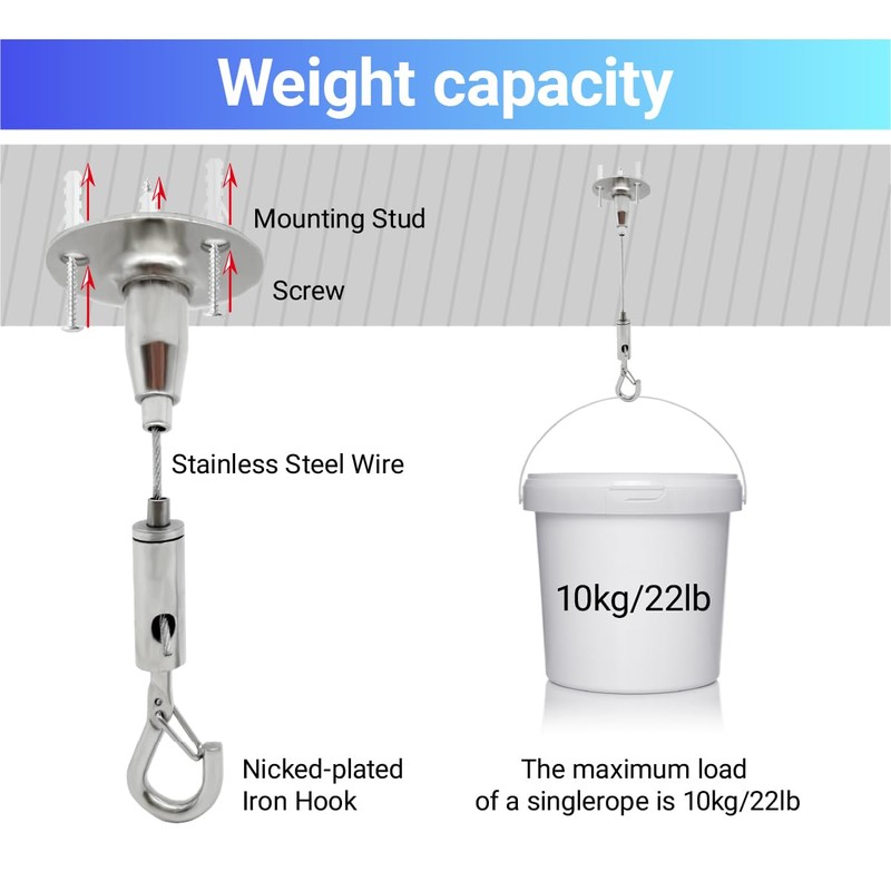 HAMRVL 10 Pcs Adjustable Picture Hanging Wire - Heavy Duty