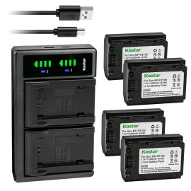 Kastar LTD2 Charger & 4 battery for Sony Alpha a1 Alpha a7CR a6600 a6700 ZV-E1 FX3 FX30