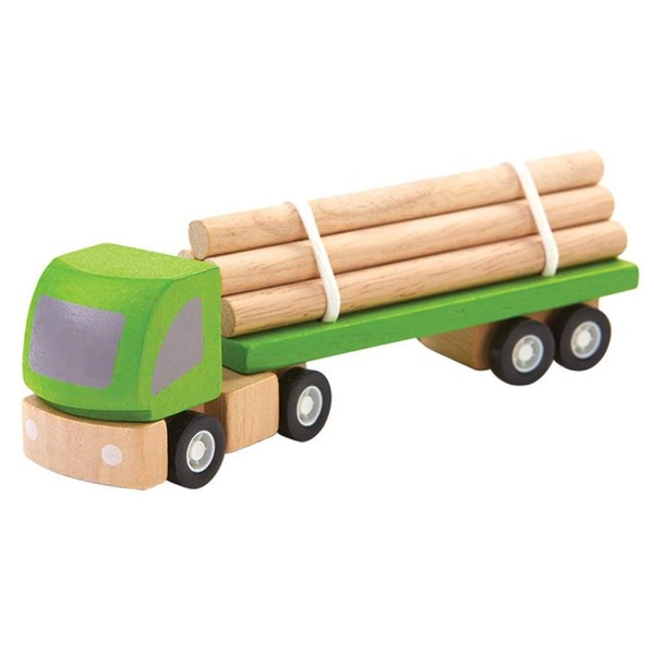 PlanToys Japan 6005 0600502 Logging Truck Toy, 5.7 x 1.2 x 1.6 Inches (14.5 x 3 x 4 cm)