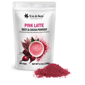 PINK LATTE TE HE DE AMAR | BETABEL Y CACAO | Mezcla de superfoods en polvo para preparar bebidas té y latte. DELICIOSA, INDULGENTE Y SALUDABLE. 150g (38 TAZAS)