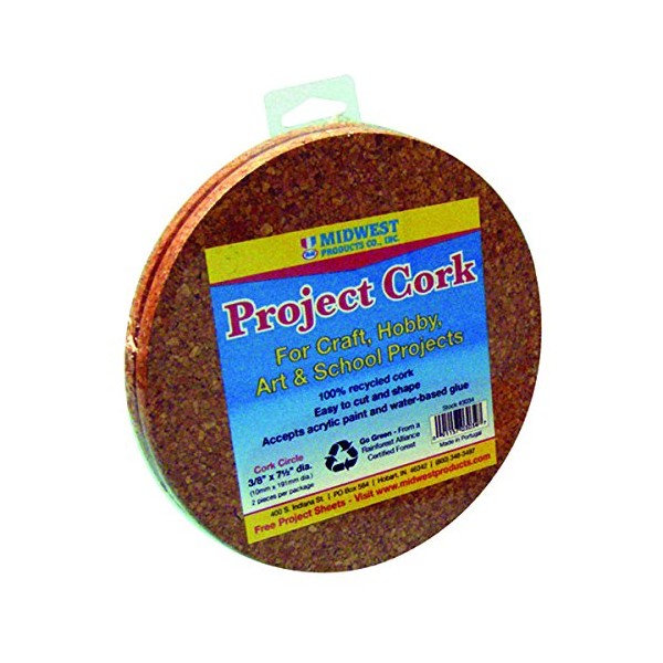 Midwest Products 3034 Circle Project Cork, 0.375 by 7.5-Inch