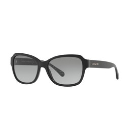 Coach HC8232 Sunglasses, Black/Dark Grey Gradient, 56 mm